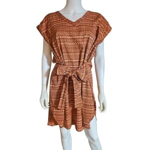 CARLA FERNANDEZ | Rust Cotton Tie-Waist Dress – One Size